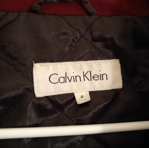 Calvin Klein Peacoat in Red Wool - Picture 2 of 4